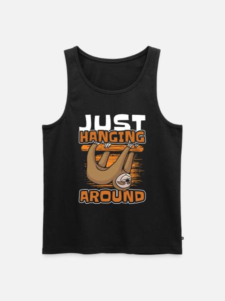 Sloth hang hang out - Men's Premium Organic Tank Top - black