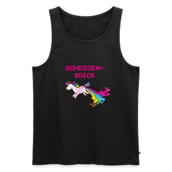 kotzendes einhorn,einhorn,scheissendreck,scheisse - Männer Premium Bio Tank Top - Schwarz - Vorne - Michal (187cm)