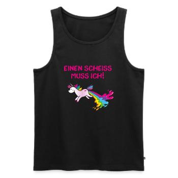kotzendes einhorn,einhorn,einen scheiss muss ich - Männer Premium Bio Tank Top - Schwarz - Vorne - Michal (187cm)