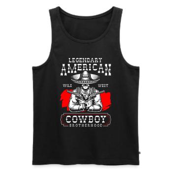 Cowboy Desert Lone Rider America - Débardeur bio Premium Homme - noir - Devant - Michal (187cm)