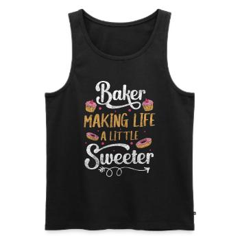 Chef pâtissier pâtissier cupcake - Débardeur bio Premium Homme - noir - Devant - Michal (187cm)