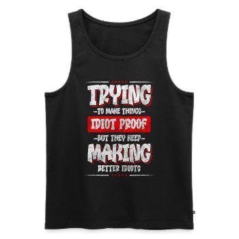 Sarcasm Idiots Party Relationship - Men's Premium Organic Tank Top - black - Front - AI Model Male 178 light (178cm)