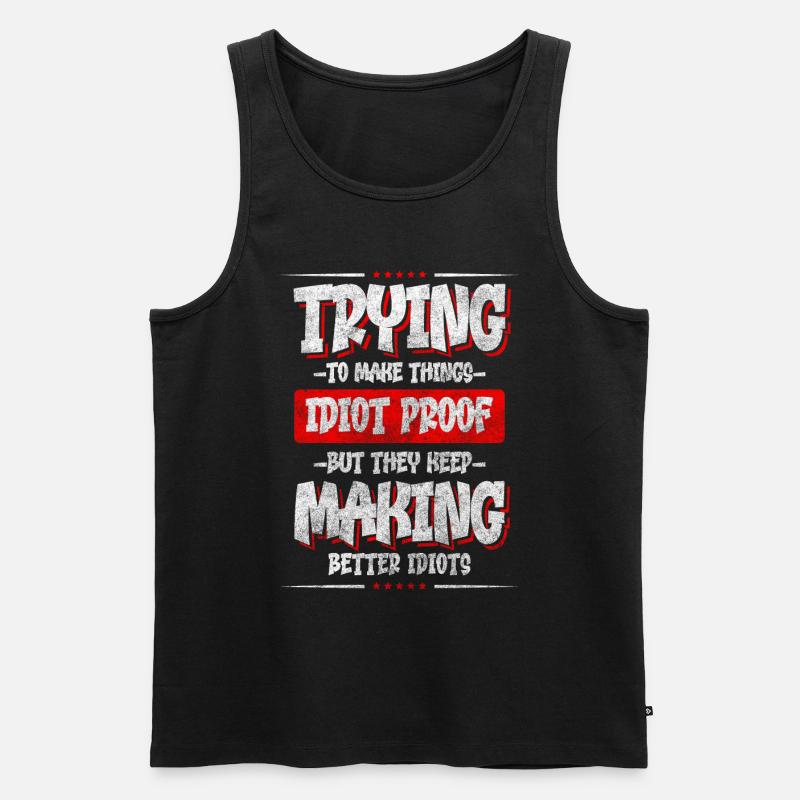 Sarcasm Idiots Party Relationship - Men's Premium Organic Tank Top - black