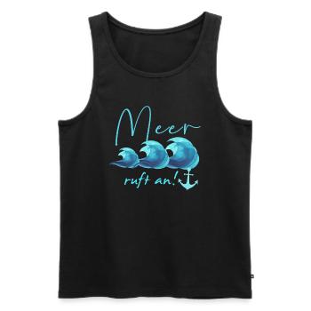 meer ruft an, meer, anker,wellen, Meer, Urlaub - Männer Premium Bio Tank Top - Schwarz - Vorne - AI Model Male 178 light (178cm)