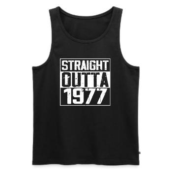 Straight Outta 1977 Retro 1977 Anniversary Gift - Men's Premium Organic Tank Top - black - Front - AI Model Male 178 light (178cm)