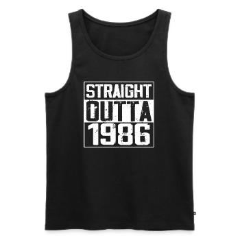 Straight Outta 1986 Cadeau Anniversaire 1986 Retro - Débardeur bio Premium Homme - noir - Devant - AI Model Male 178 light (178cm)