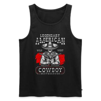 Wild West USA Cowboy Boots - Men's Premium Organic Tank Top - black - Front - Michal (187cm)