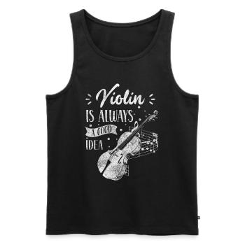 Violin Concert String Instrument Student - Men's Premium Organic Tank Top - black - Front - AI Model Male 178 light (178cm)