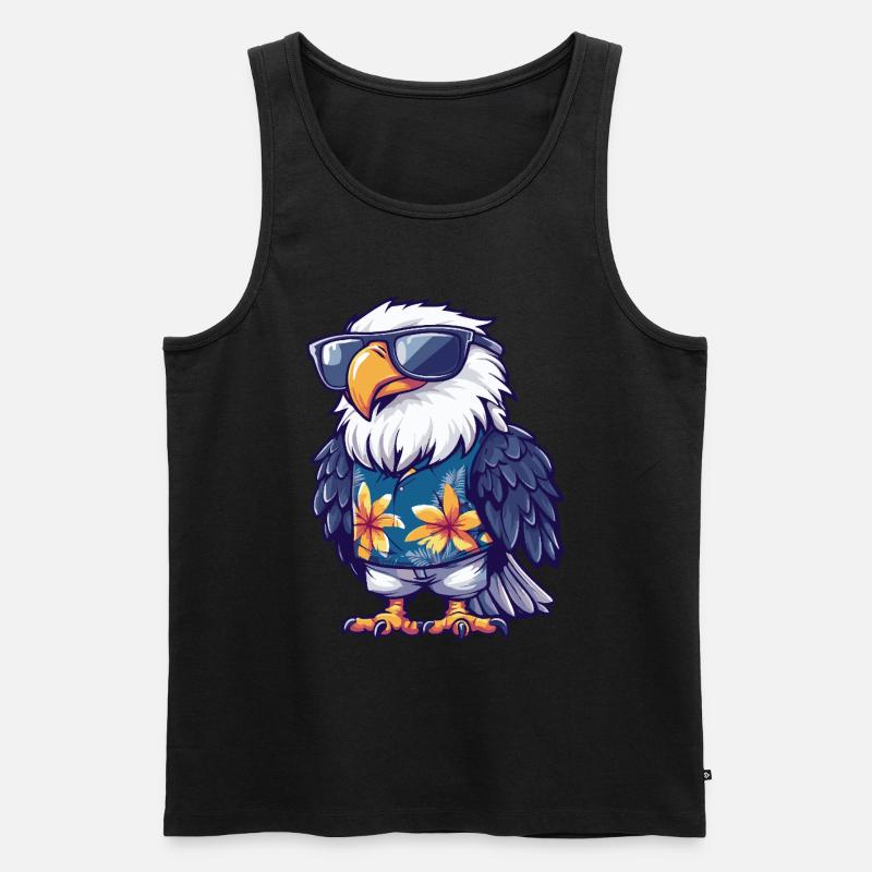 Adler Comic Lustig Sommer - Männer Premium Bio Tank Top - Schwarz