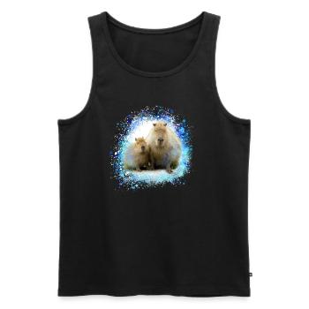 Capybara,Pig,Graffiti,Capybara,Duo - Men's Premium Organic Tank Top - black - Front - AI Model Male 178 light (178cm)