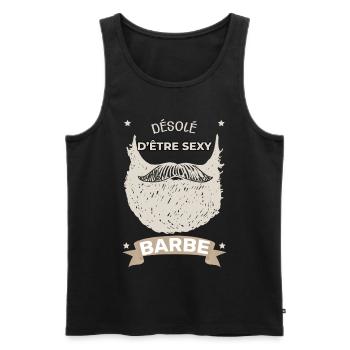 Sexy Et Barbu C'est Moi Idée Cadeau Homme - Débardeur bio Premium Homme - noir - Devant - Michal (187cm)