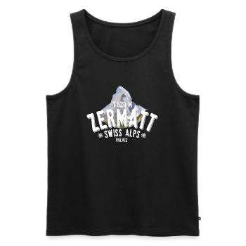 Zermatt Swiss Alps - Männer Premium Bio Tank Top - Schwarz - Vorne - Michal (187cm)