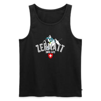 Zermatt Winter swiss alps - Débardeur bio Premium Homme - noir - Devant - Michal (187cm)