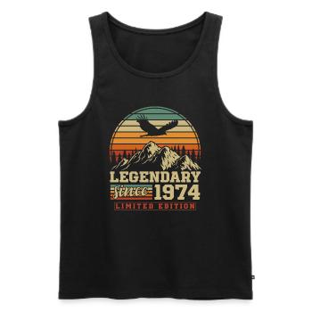 Legendary since 1974 Vintage Vintage Birthday - Men's Premium Organic Tank Top - black - Front - Michal (187cm)