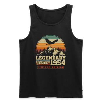 Legendary since 1954 Vintage Vintage Birthday - Men's Premium Organic Tank Top - black - Front - Michal (187cm)