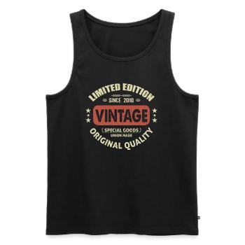 Jahrgang 2010 Retro 2010 Geburtstagsgeschenk - Männer Premium Bio Tank Top - Schwarz - Vorne - Michal (187cm)