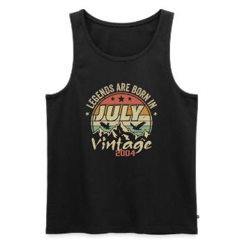 Vintage-Jubiläum – Hergestellt im Juli 2004 - Männer Premium Bio Tank Top - Schwarz - Vorne - Michal (187cm)