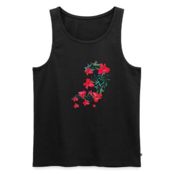 oleander,flower,lotus,vine,floral,flowers - Men's Premium Organic Tank Top - black - Front - AI Model Male 178 light (178cm)