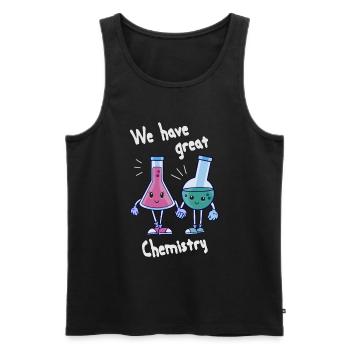 We have great Chemistry, Laboratory Flasks in Love - Men's Premium Organic Tank Top - black - Front - AI Model Male 178 light (178cm)