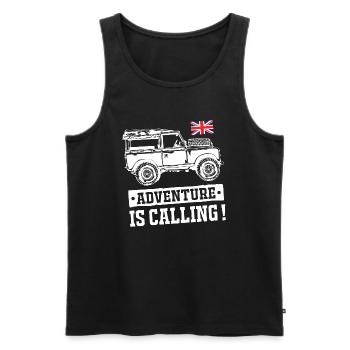 Landy Adventure is Calling - Men's Premium Organic Tank Top - black - Front - Michal (187cm)