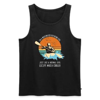 Whitewater Kayaking Girl Like Normal Girl - Men's Premium Organic Tank Top - black - Front - AI Model Male 178 light (178cm)