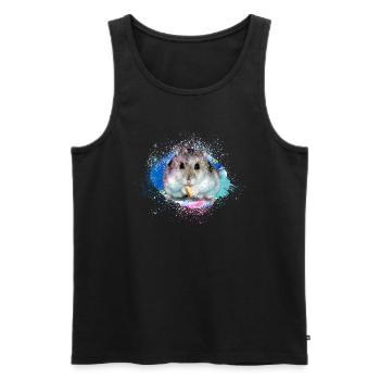 hamster, graffiti,malerei,blau,türkis,zwerghamster - Männer Premium Bio Tank Top - Schwarz - Vorne - AI Model Male 178 light (178cm)