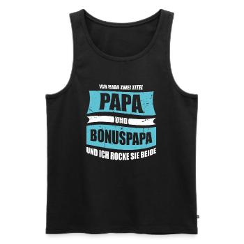 Vater Vatertag Stiefvater Papa Bonuspapa - Männer Premium Bio Tank Top - Schwarz - Vorne - Michal (187cm)