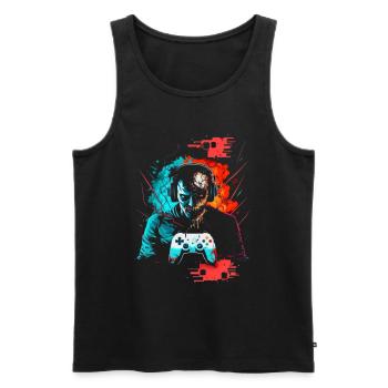 Gamer - Men's Premium Organic Tank Top - black - Front - AI Model Male 178 light (178cm)