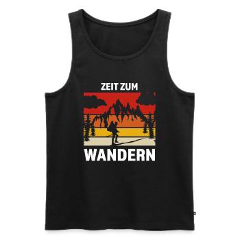 Wandern Berge Wanderer Geschenk - Männer Premium Bio Tank Top - Schwarz - Vorne - AI Model Male 178 light (178cm)