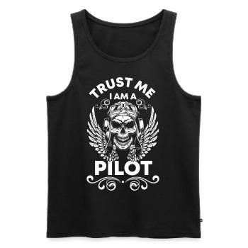 Flying Glider Aviation - Débardeur bio Premium Homme - noir - Devant - AI Model Male 178 light (178cm)