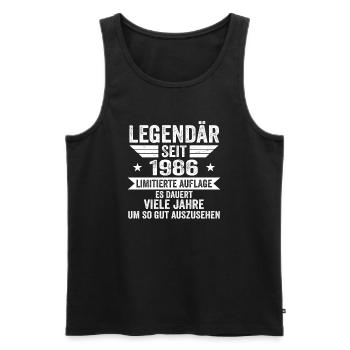 Legendär seit 1986 Limitierte Auflage 1986 - Männer Premium Bio Tank Top - Schwarz - Vorne - Michal (187cm)
