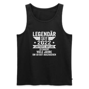 Legendär seit 2022 Limitierte Auflage 2022 - Männer Premium Bio Tank Top - Schwarz - Vorne - Michal (187cm)