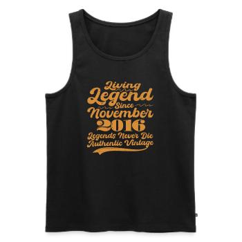 Es war einmal eine Legende. November 2016 Geburts - Männer Premium Bio Tank Top - Schwarz - Vorne - Michal (187cm)