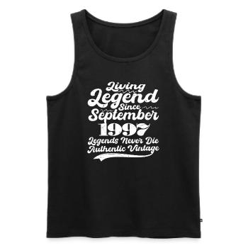 Es war einmal eine Legende. September 1997 Geburts - Männer Premium Bio Tank Top - Schwarz - Vorne - Michal (187cm)