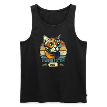 Awesome since 1951 Cat Birthday Gift - Men's Premium Organic Tank Top - black - Front - Michal (187cm)