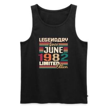 Legendary June 1982 Limited Edition June 1982 - Men's Premium Organic Tank Top - black - Front - Michal (187cm)