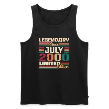 Juli 2000 Jahrestag Juli 2000 Juli Jahrgang - Männer Premium Bio Tank Top - Schwarz - Vorne - AI Model Male 178 light (178cm)