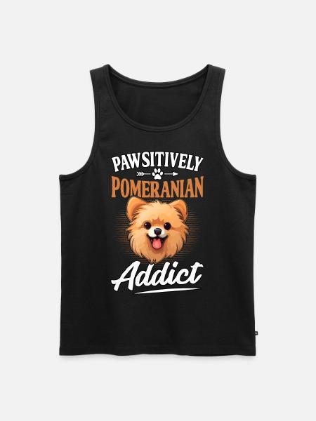 Pomeranian Pawsitively Addict - Men's Premium Organic Tank Top - black