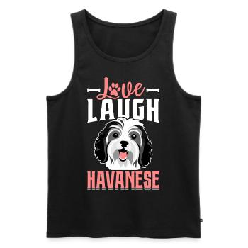 Amour Rire Bichon Havanais - Débardeur bio Premium Homme - noir - Devant - AI Model Male 178 light (178cm)