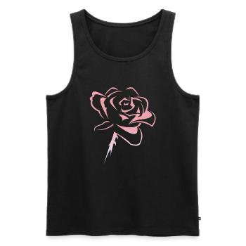 Flower, rose - Men's Premium Organic Tank Top - black - Front - Michal (187cm)