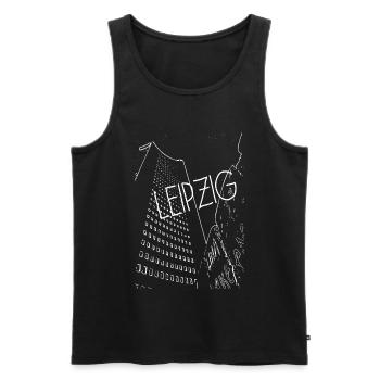 Leipzig - Männer Premium Bio Tank Top - Schwarz - Vorne - Michal (187cm)