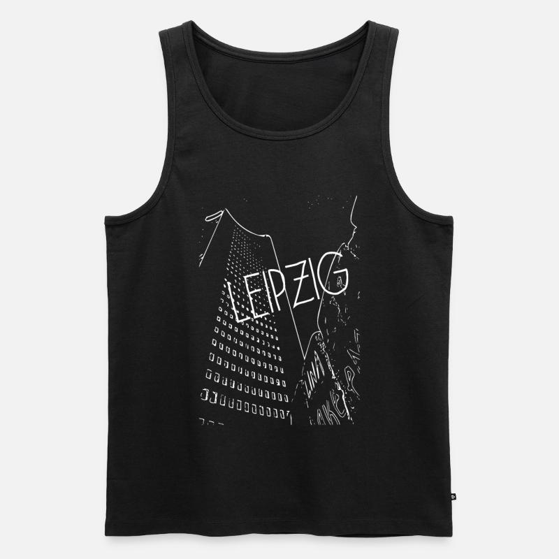 Leipzig - Männer Premium Bio Tank Top - Schwarz