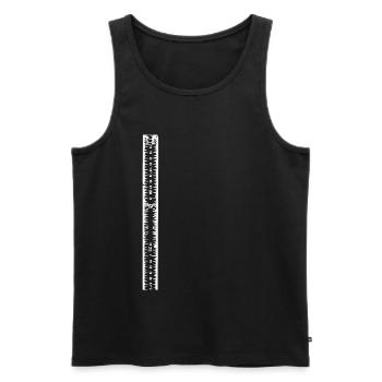 Schwarzweiß Rasterstreifen - Männer Premium Bio Tank Top - Schwarz - Vorne - AI Model Male 178 light (178cm)
