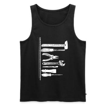 Werkzeug Silhouette Handwerk - Männer Premium Bio Tank Top - Schwarz - Vorne - Michal (187cm)