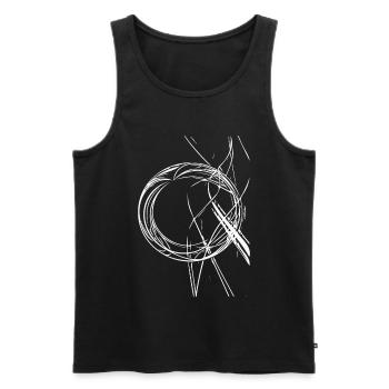 Kreislinien Chaos – Abstrakte Skizze - Männer Premium Bio Tank Top - Schwarz - Vorne - Michal (187cm)