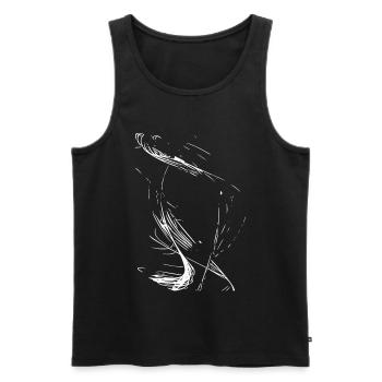 Abstrakte Linienskizze Schwarz - Männer Premium Bio Tank Top - Schwarz - Vorne - Michal (187cm)