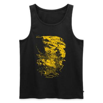 Gelbes Profil-Silhouette Muster - Männer Premium Bio Tank Top - Schwarz - Vorne - AI Model Male 178 light (178cm)