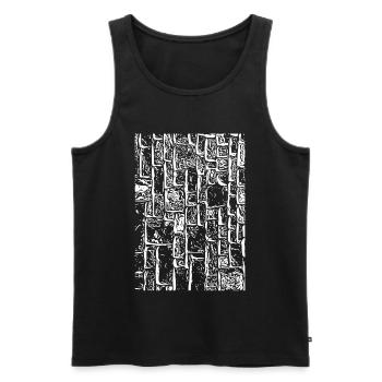 Monochrom Mauertextur Mosaic - Männer Premium Bio Tank Top - Schwarz - Vorne - AI Model Male 178 light (178cm)