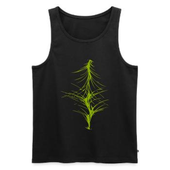 Image abstraite / vert / motif / ligne - Débardeur bio Premium Homme - noir - Devant - AI Model Male 178 light (178cm)