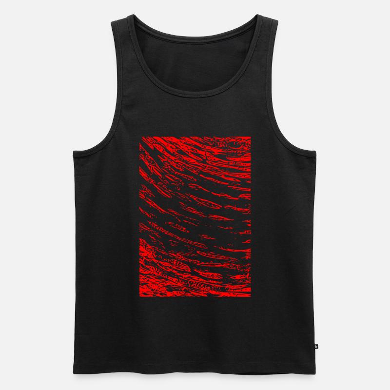 Abstraktes Bild / rot / Muster / Linie - Männer Premium Bio Tank Top - Schwarz